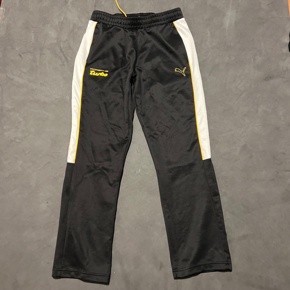 Puma Other - Puma Porsche Legacy Turbo Track Pants Mens Medium Black Yellow White Side Stripe